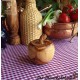 olive wood pot in apple shape