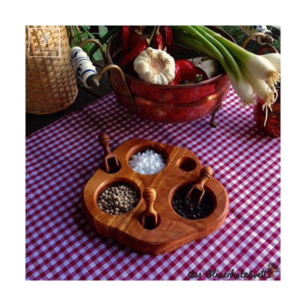 salt and pepper dish olive wood