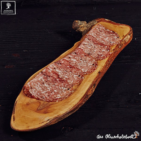 Cutting board or platter for snack, cheese and ham in a natural shape
