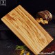 Olive wood kitchen center piece, large, rectangular one side natural
