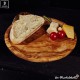 round wooden dish for dinner