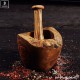 mortar and pestle rustic style