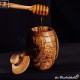 olive wood Honey pot inclusive honey dipper