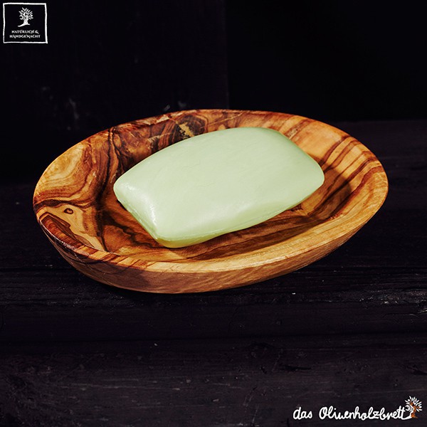Oval Soap Dish Set Out Of Olive Wood, Wooden Soap Dishes Uk