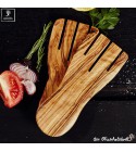 olive wood salad server formed like hands