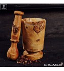 Mortar and pestle traditional style olive wood
