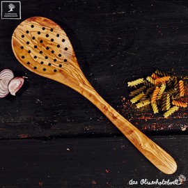 cooking spoon, strainer , olive wood