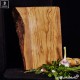 Chopping board olive wood, rectangular one side natural