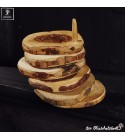 round coaster olive wood natural cut